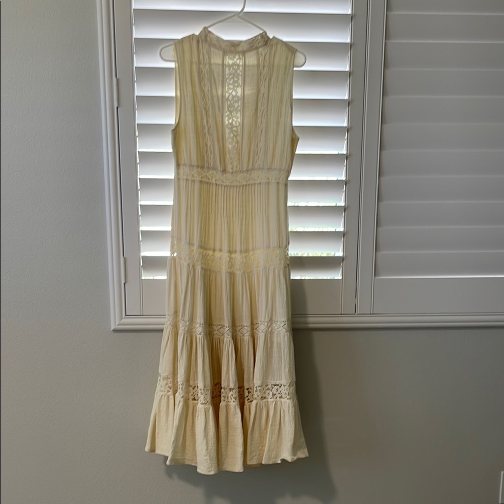 Spell Cream Tiered Ruffled Midi Sundress